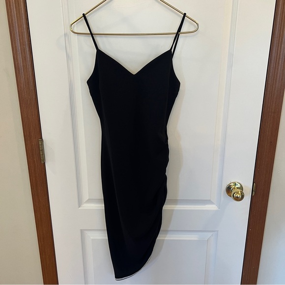Speechless NWT XS Black Cocktail Dress With Side Gathers and WOW Sparkle Hemline - Picture 1 of 15